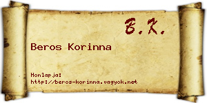 Beros Korinna névjegykártya