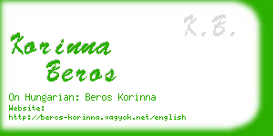 korinna beros business card